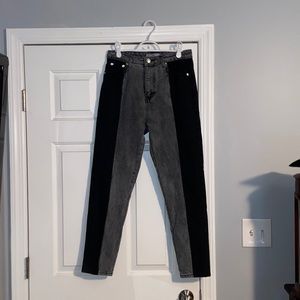 The most adorable black and grey patterned jeans!